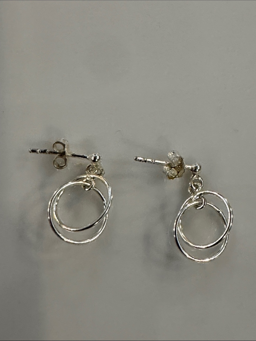 Sterling Silver Double Hoop Stud Earrings